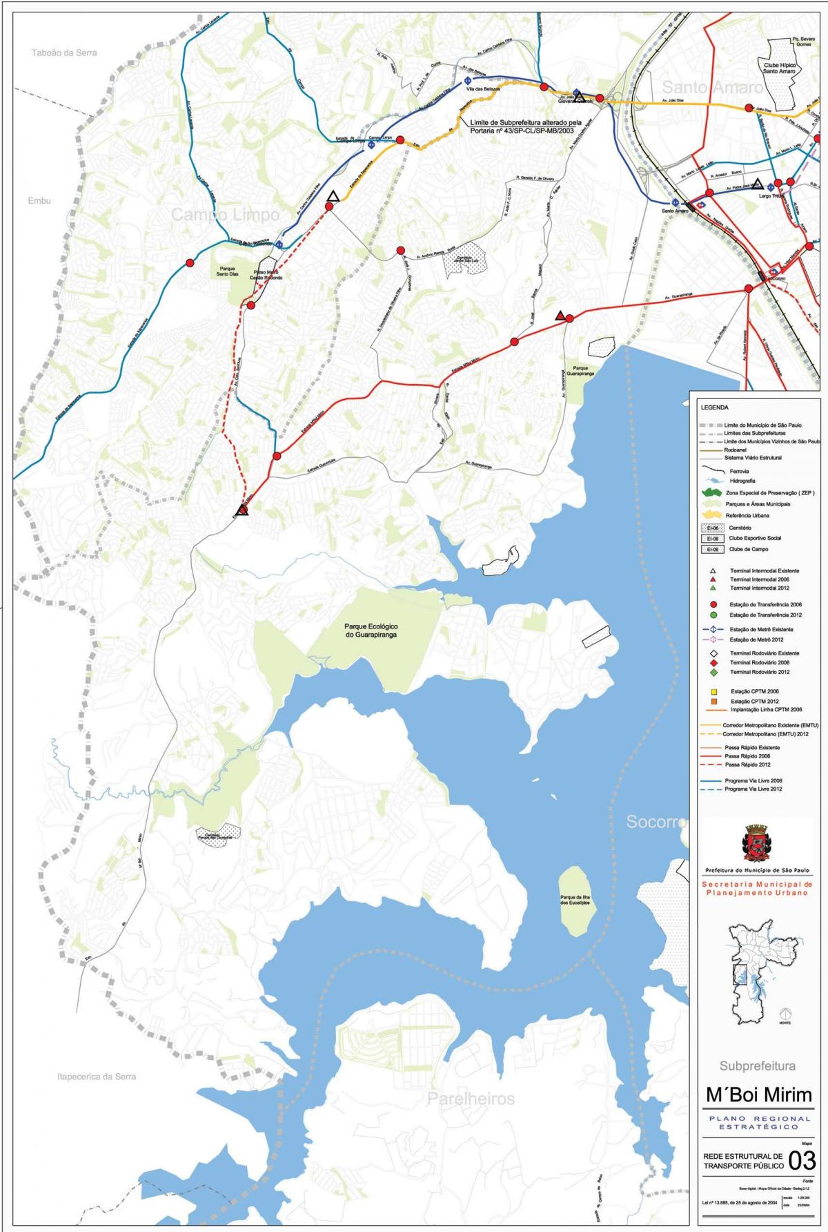 Mapa M ' walki Mirim Sao Paulo - transport publiczny