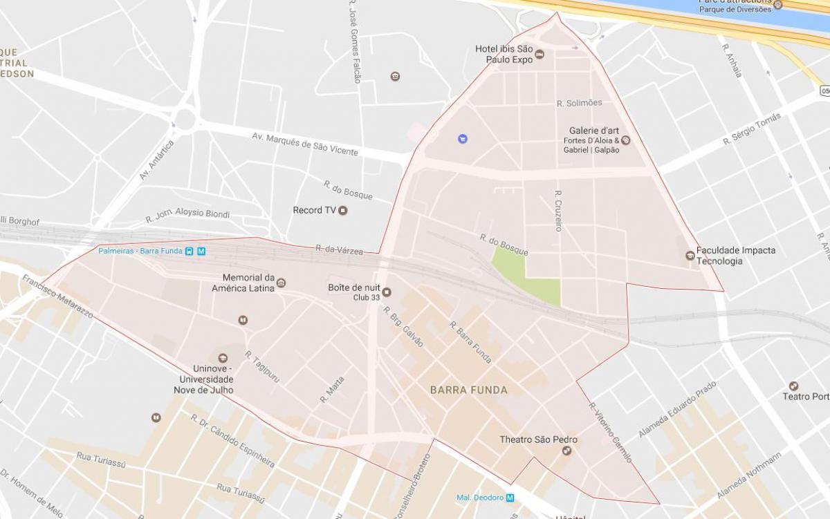 Mapa Barra Фунда-Sao Paulo