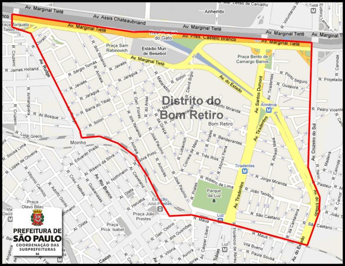Mapa Bom Retiro-Sao Paulo