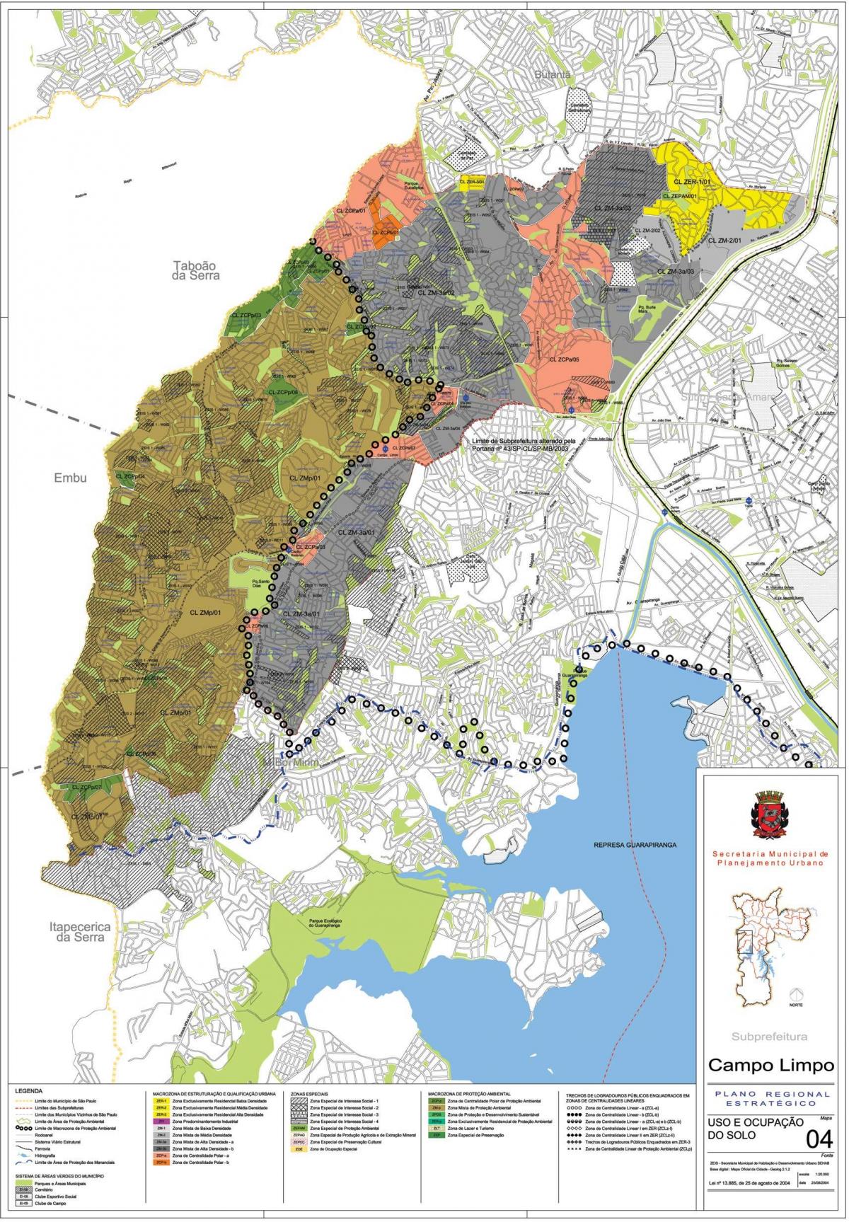 Mapa Campo Лимпу-Sao Paulo - przechwytywanie ziemi