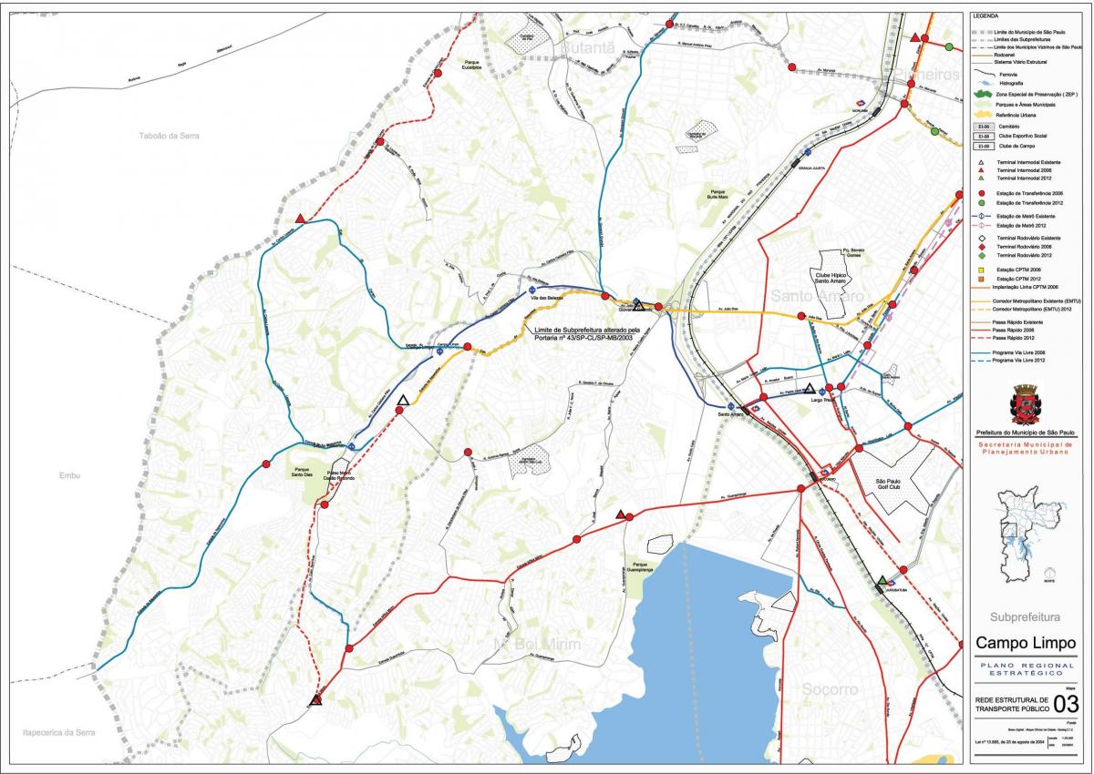 Mapa Campo Лимпу-Sao Paulo - transport publiczny