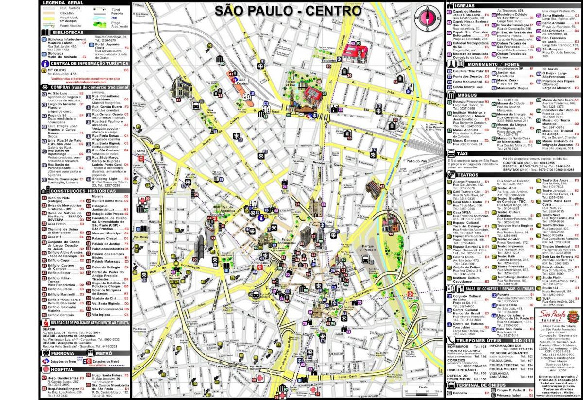 Mapa centrum miasta Sao Paulo