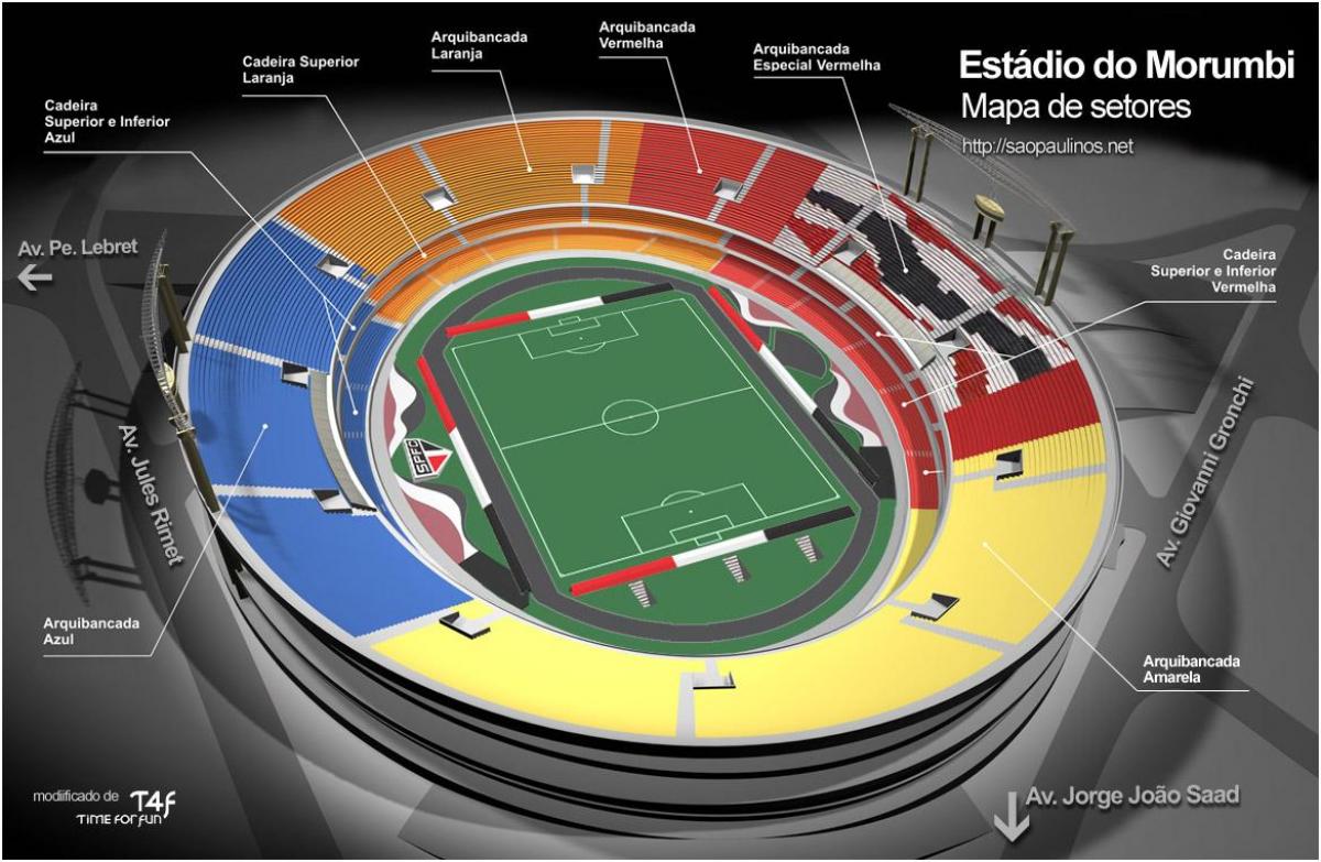 Mapa Cicero-Pompeu de Toledo-Sao Paulo stadion