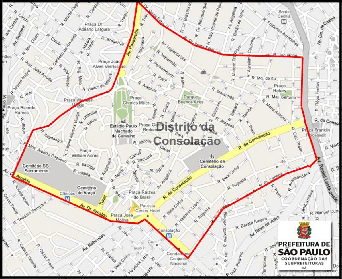 Mapa Consolação I Sao Paulo