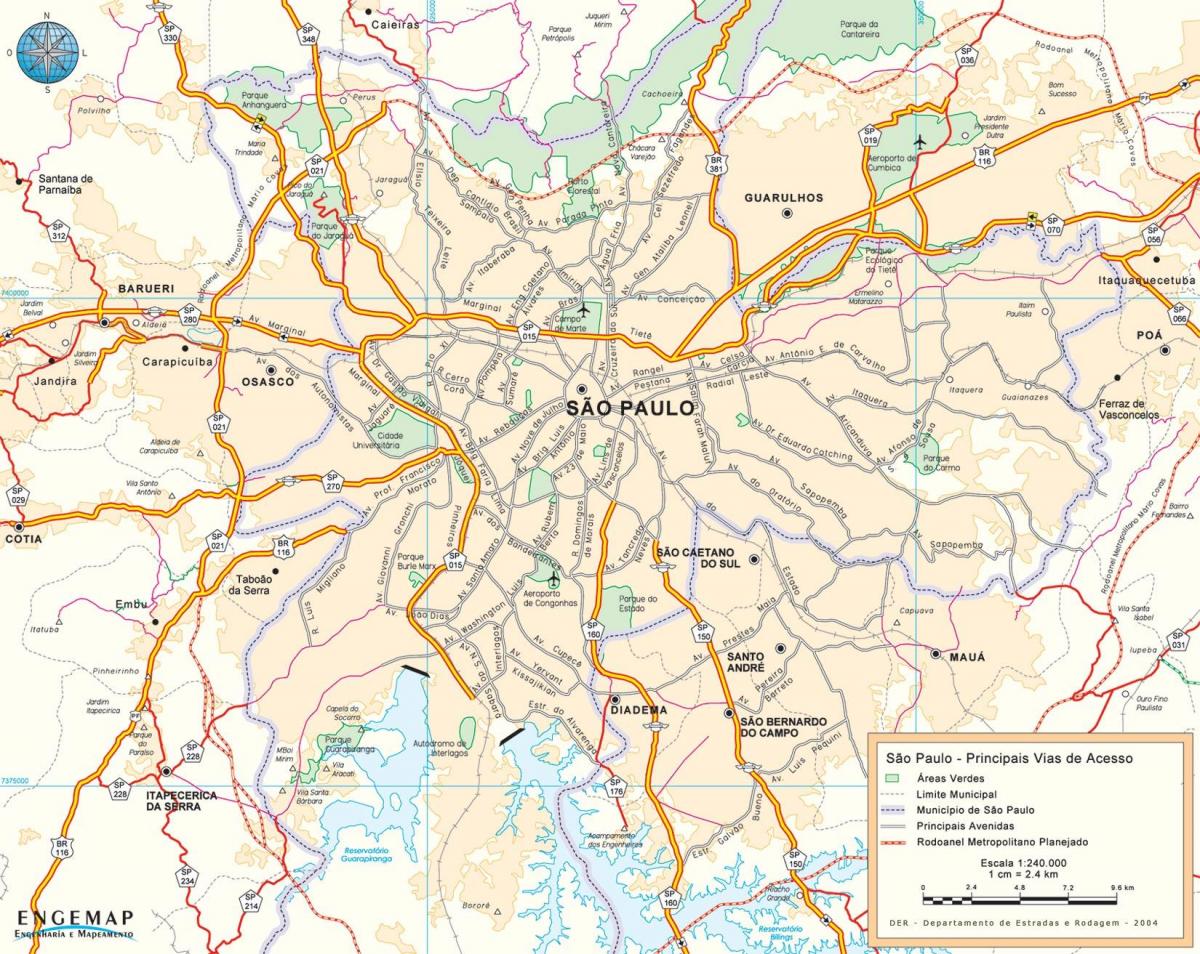 Mapa dróg Sao Paulo