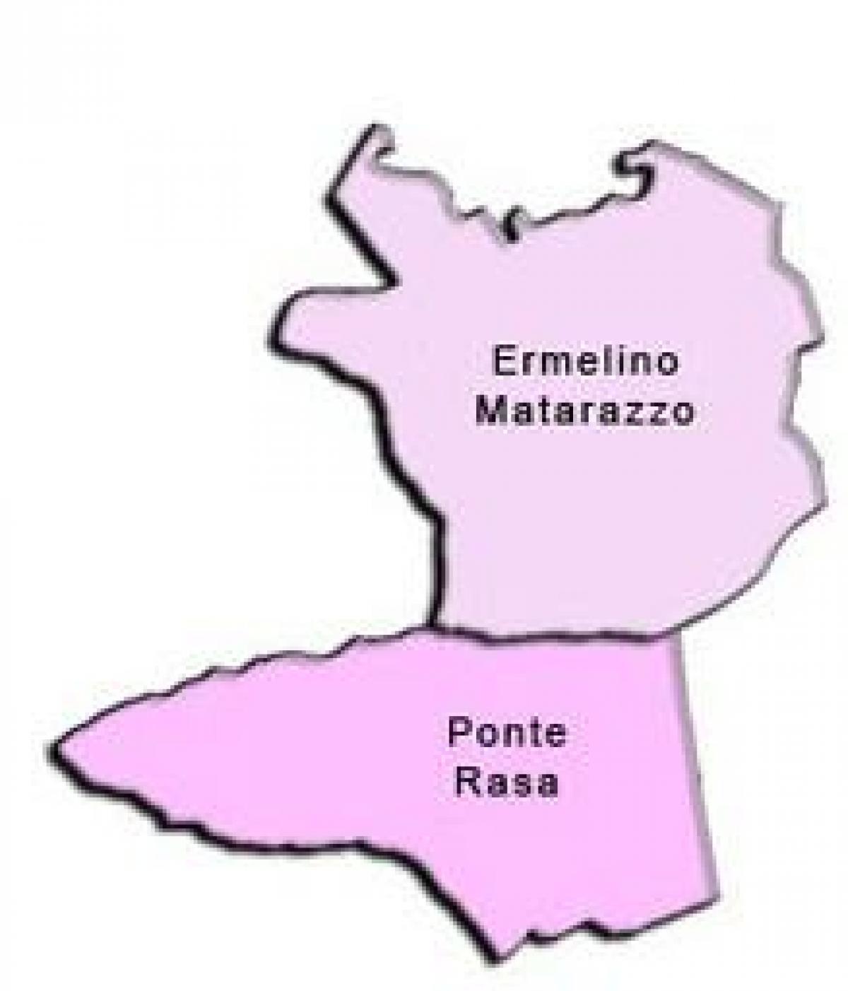Mapa Ermelino Матараццо супрефектур