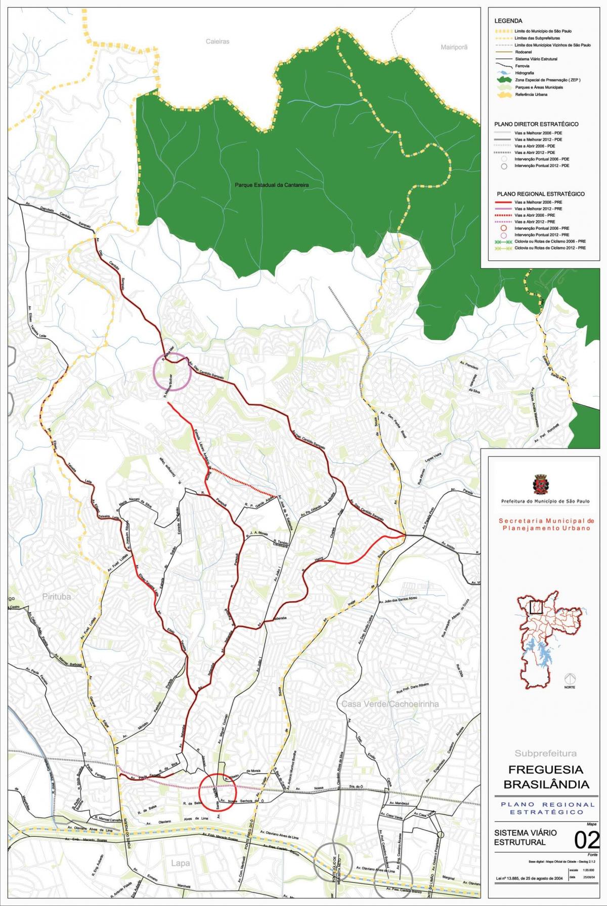 Mapa Freguesia robić Sao Paulo - dróg