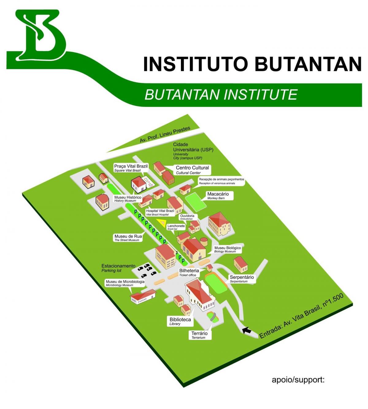 Mapa instytutu Butantan