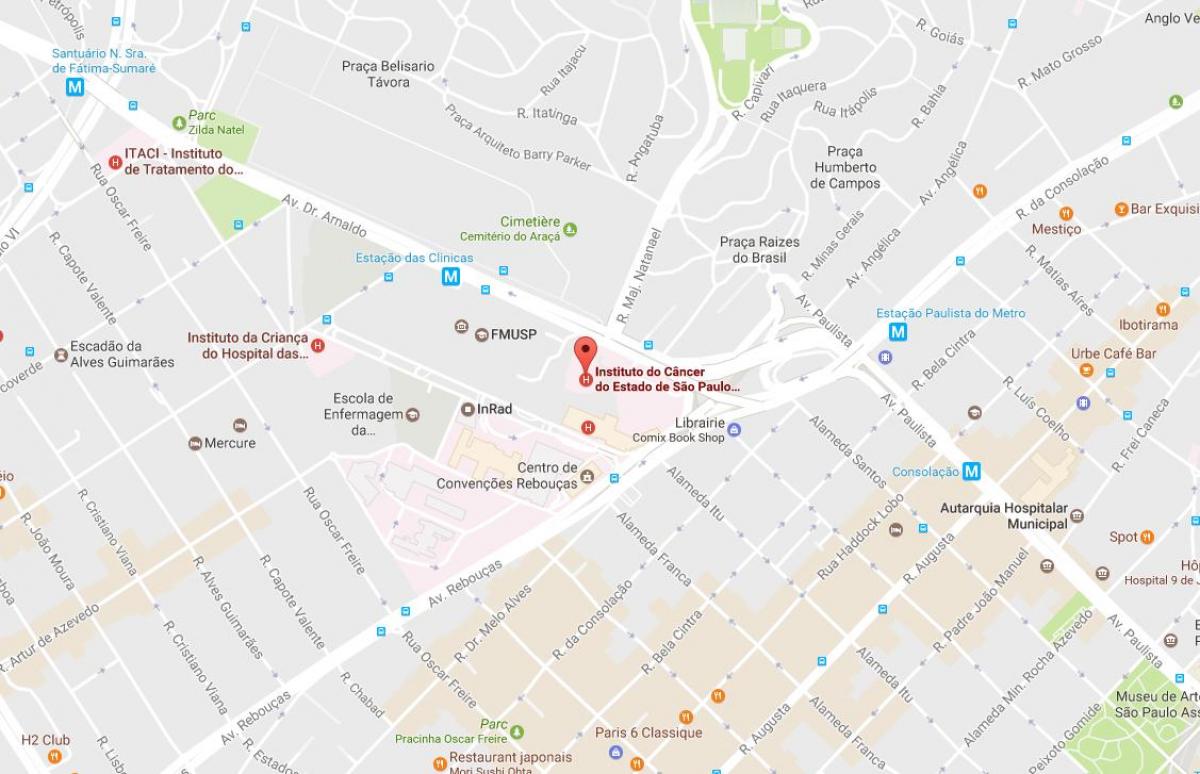 Mapa cancer Institute w San Paulo