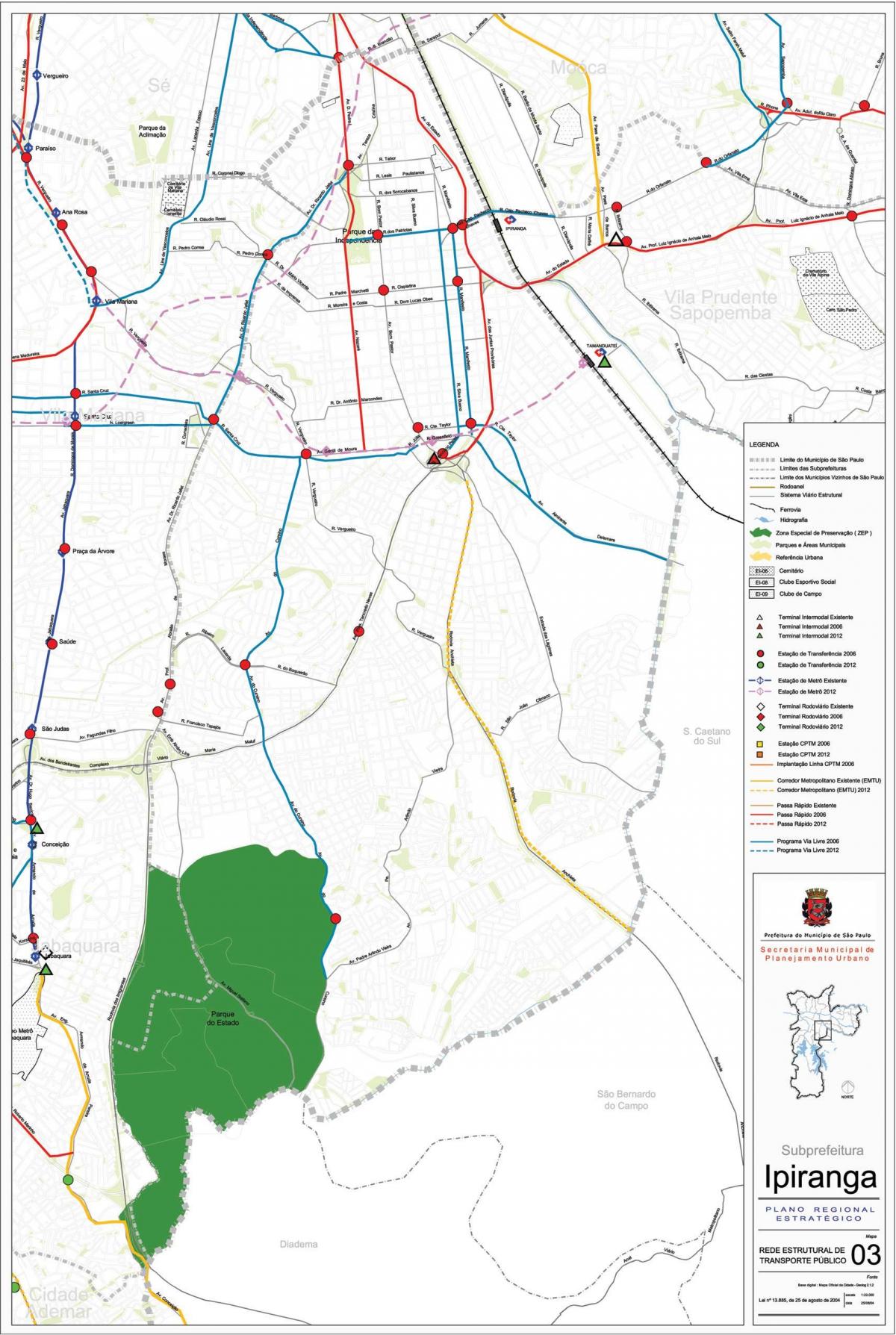 Mapa Ipiranga-Sao Paulo - transport publiczny