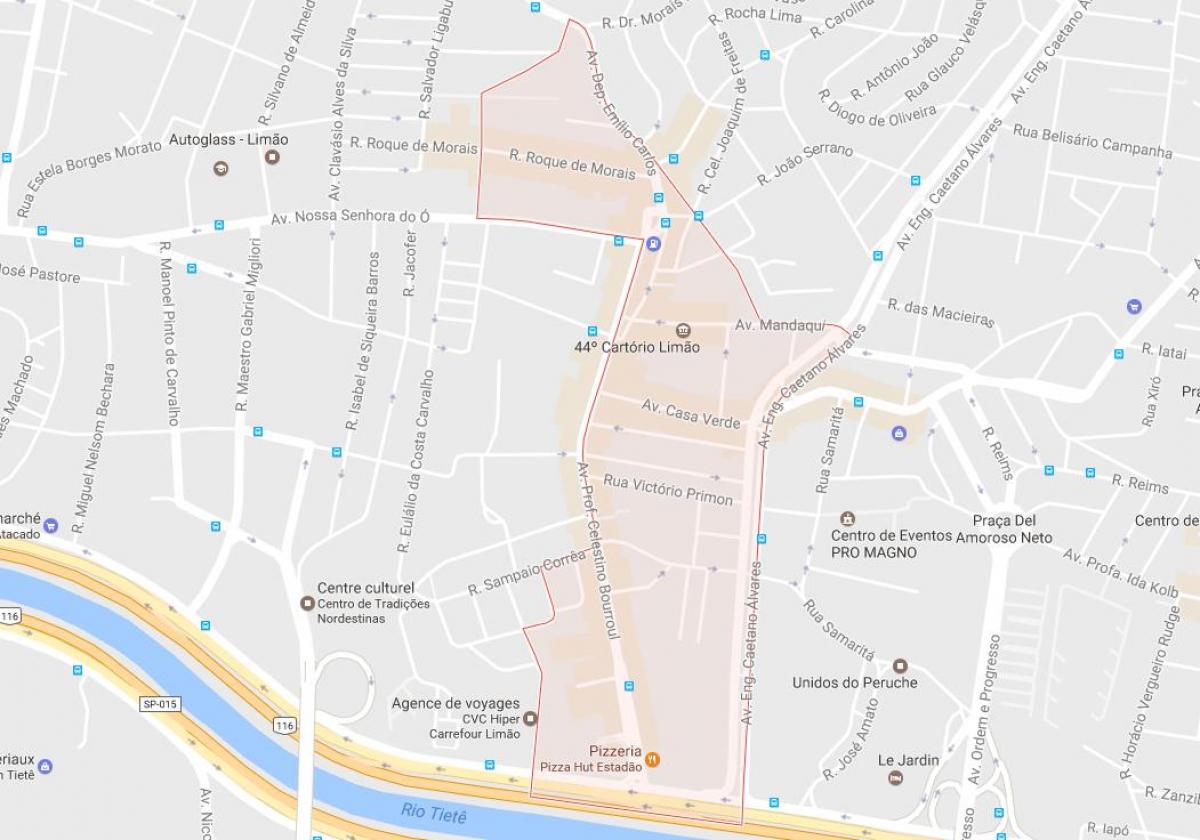 Mapa Sao Paulo Limão