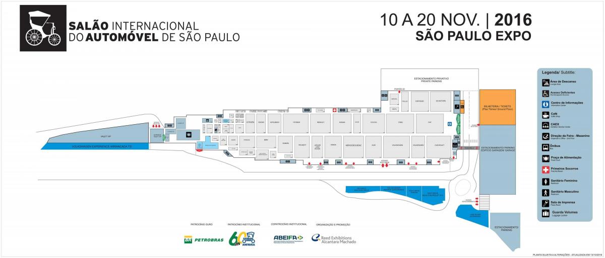 Mapa salonie samochodowym w Sao Paulo