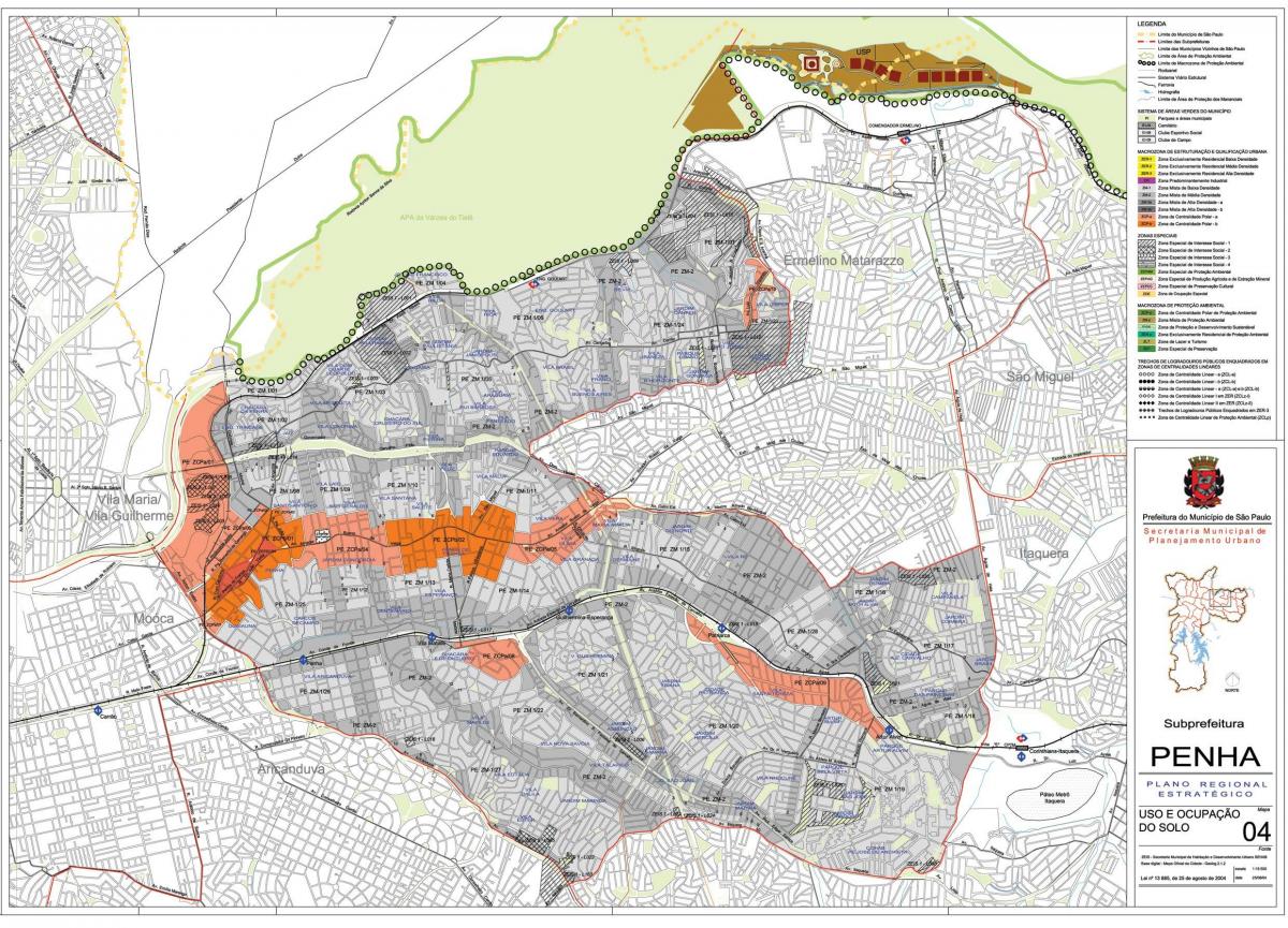 Mapa Peña, Sao Paulo - przechwytywanie ziemi