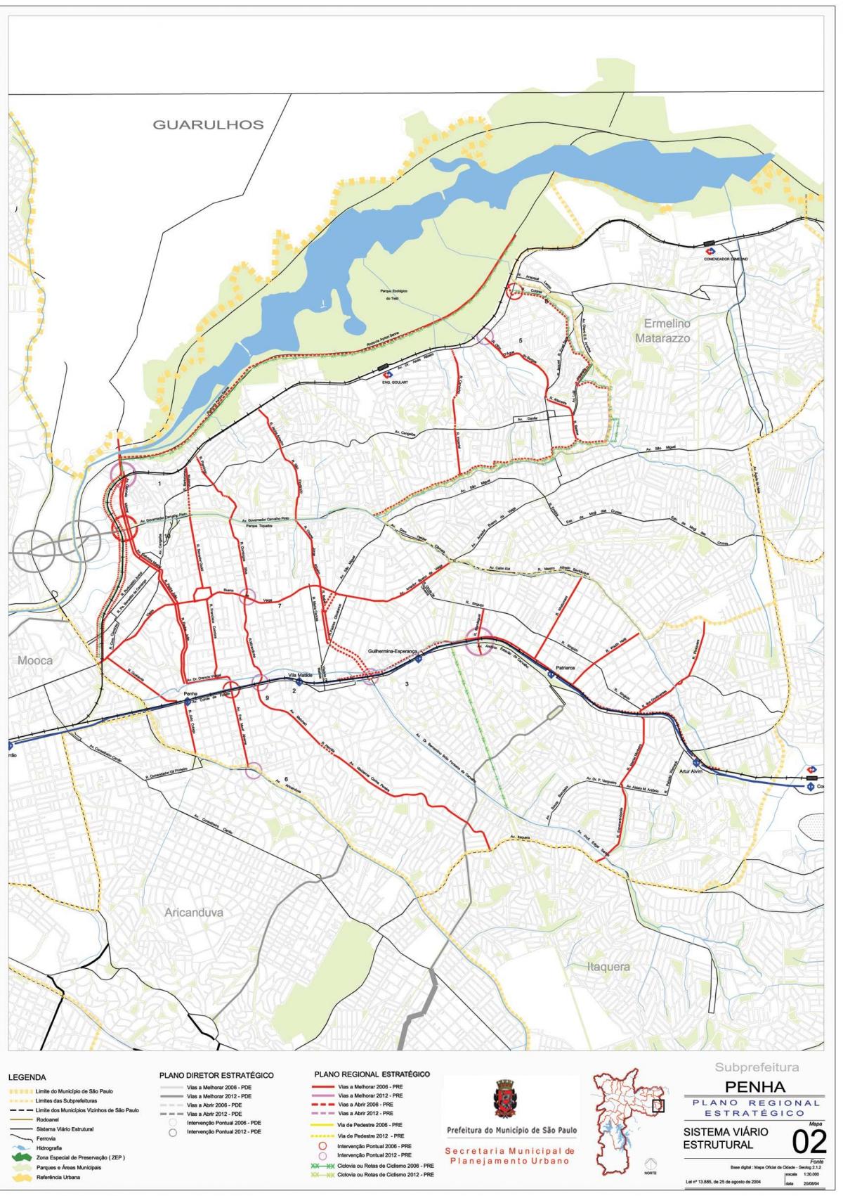 Mapa Peña, Sao Paulo - dróg