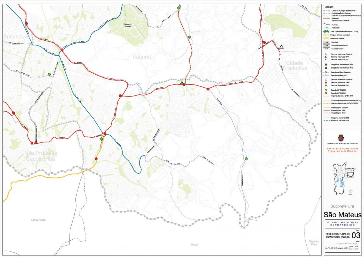 Mapa San-Matheus-Sao Paulo - transport publiczny