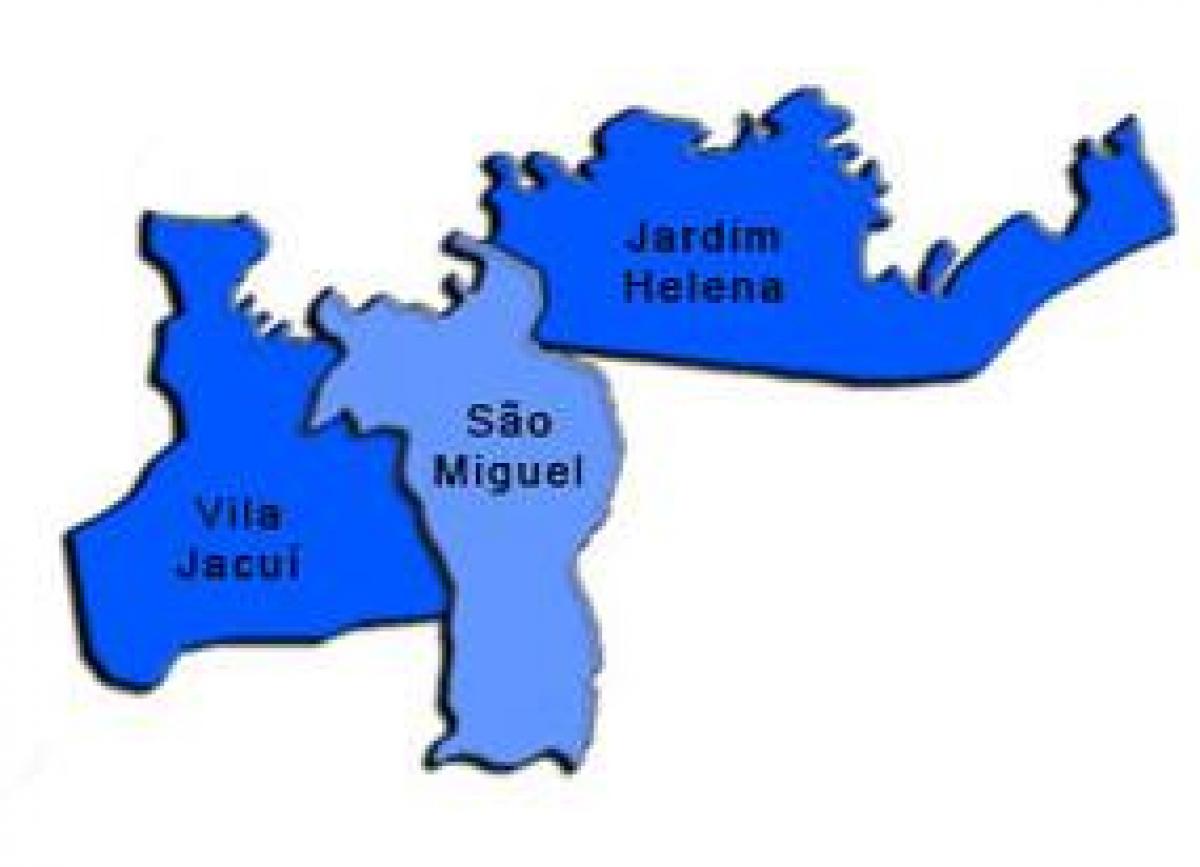 Mapa San Miguel-sub-prefekturze Paulista