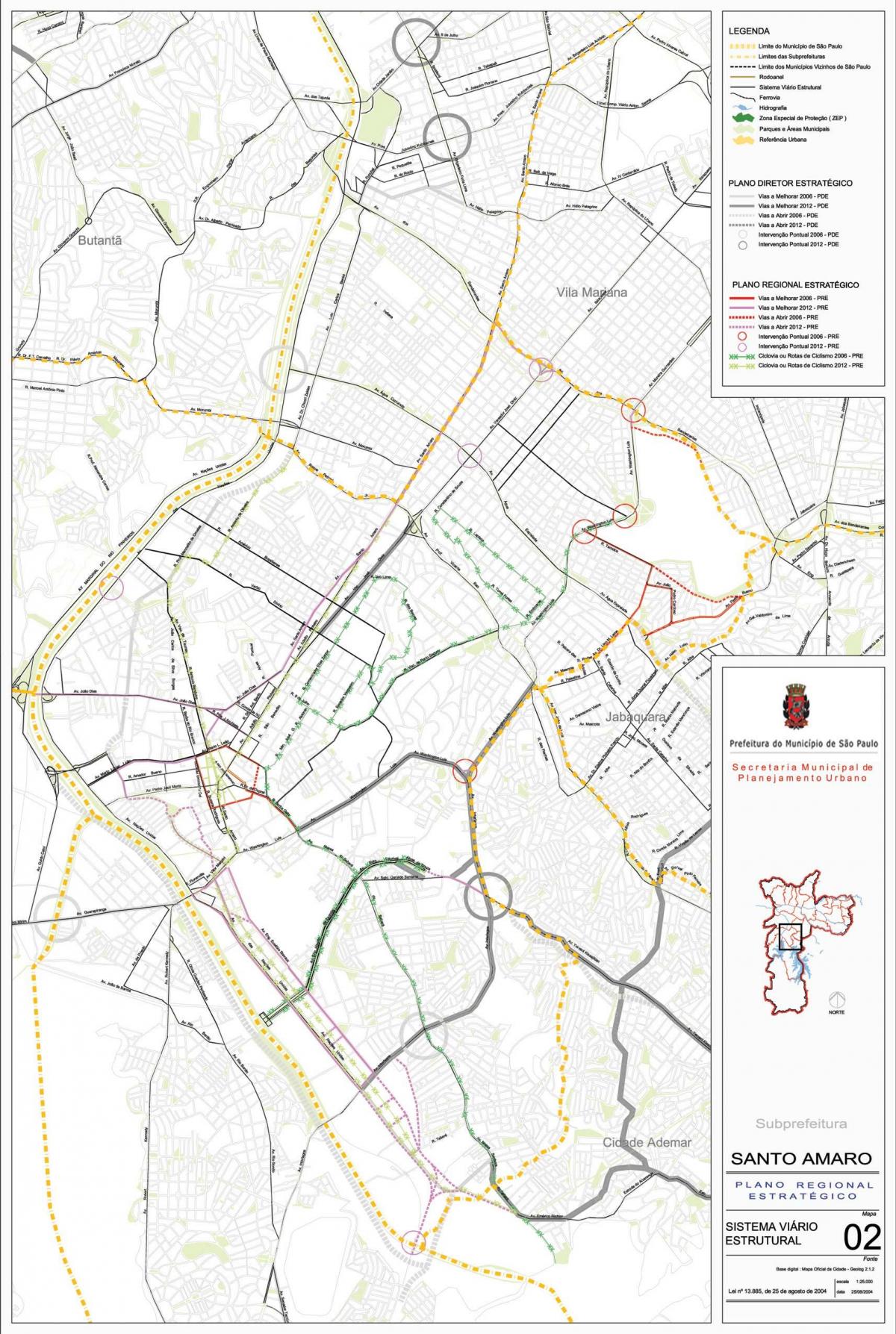 Mapa Santo Amaro Sao Paulo - dróg