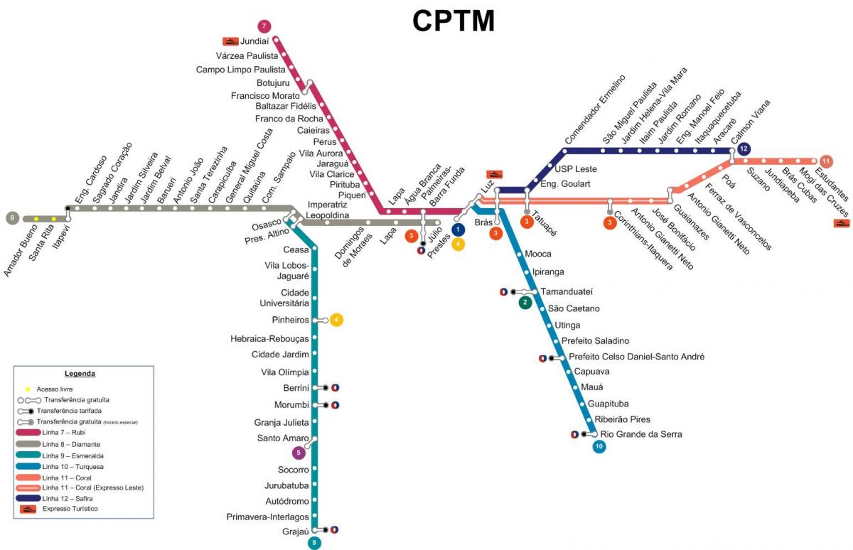 Mapa Sao Paulo CPTM