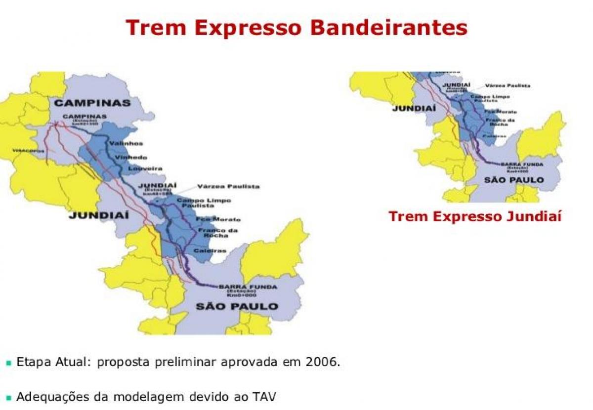Mapa Sao Paulo Espresso-Bandeirantes