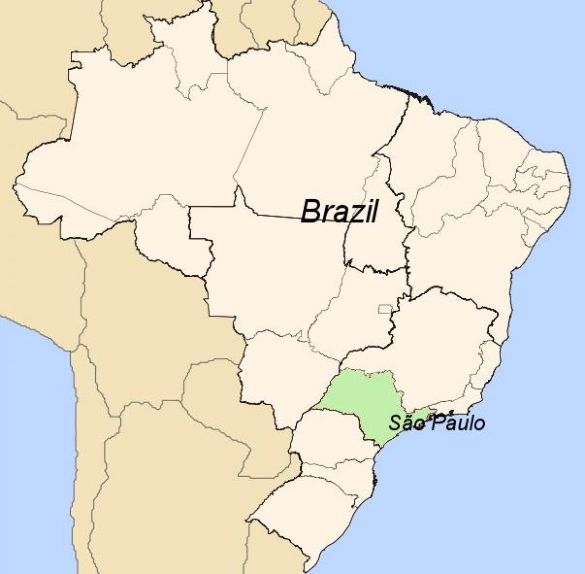 Mapa Sao Paulo w Brazylii
