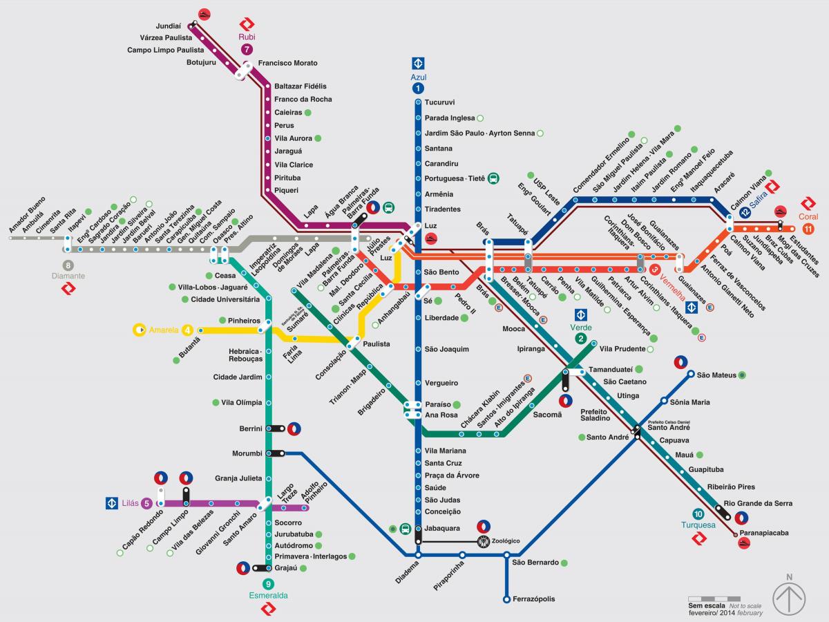 Mapa Sao Paulo transportu