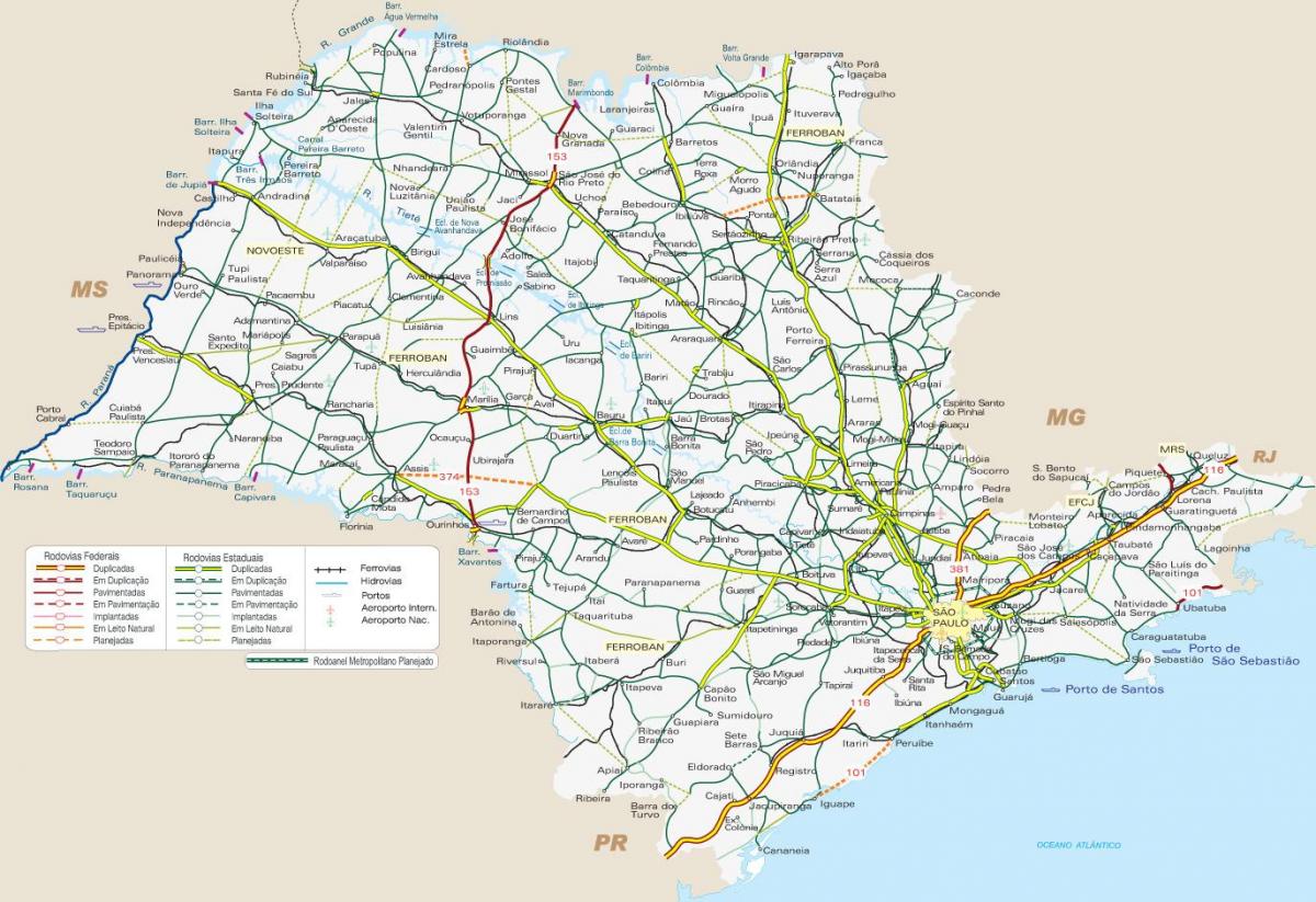 Mapa SP transportu