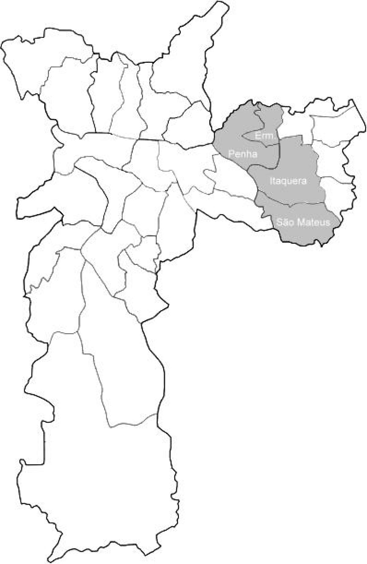 Mapa strefy Wschodni 1 São Paulo