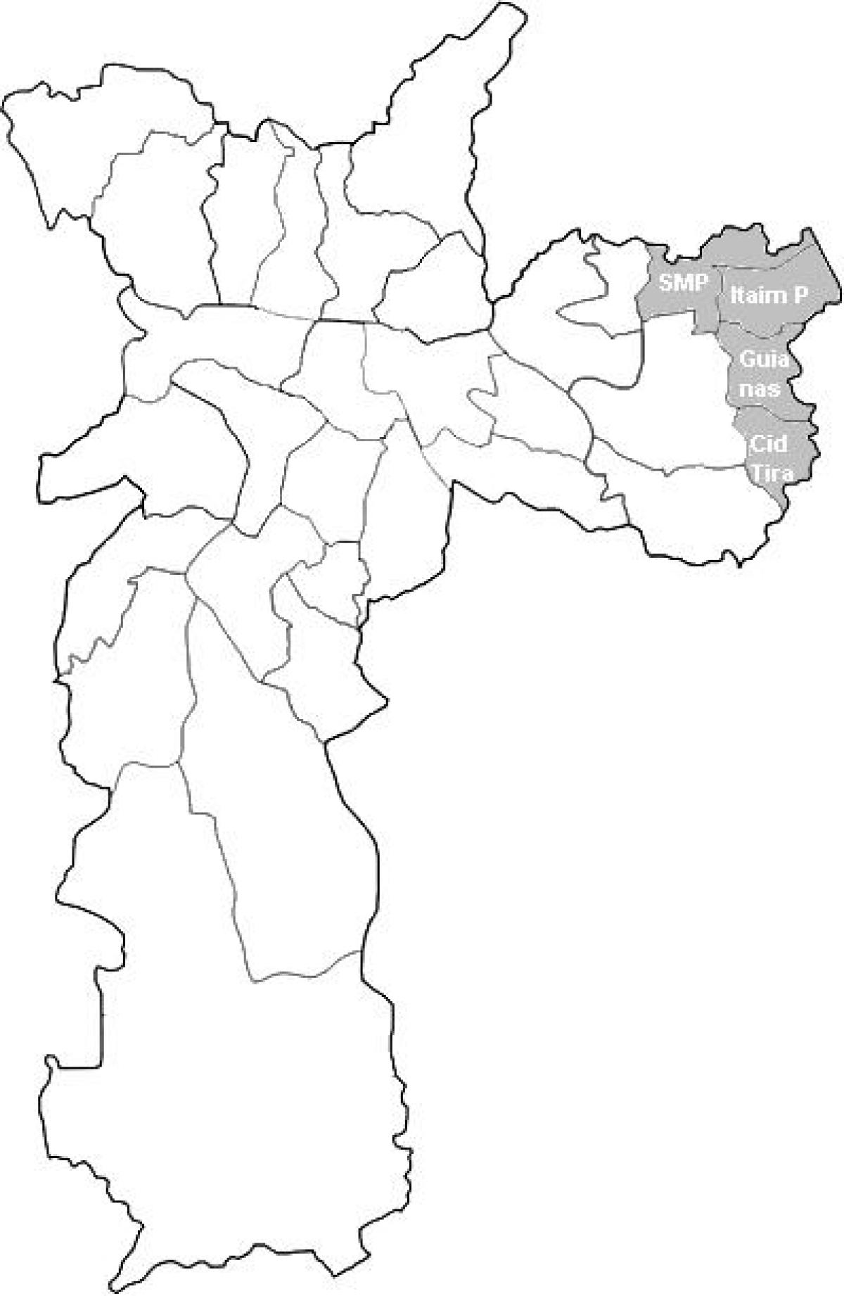 Mapa strefy Wschodni 2 São Paulo