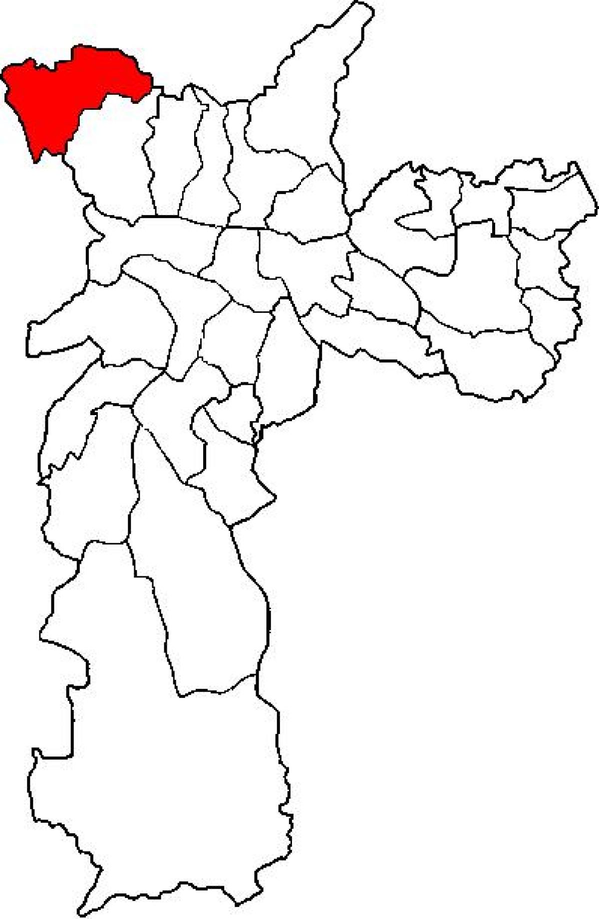 Mapa sub-prefekturze Перус Sao Paulo