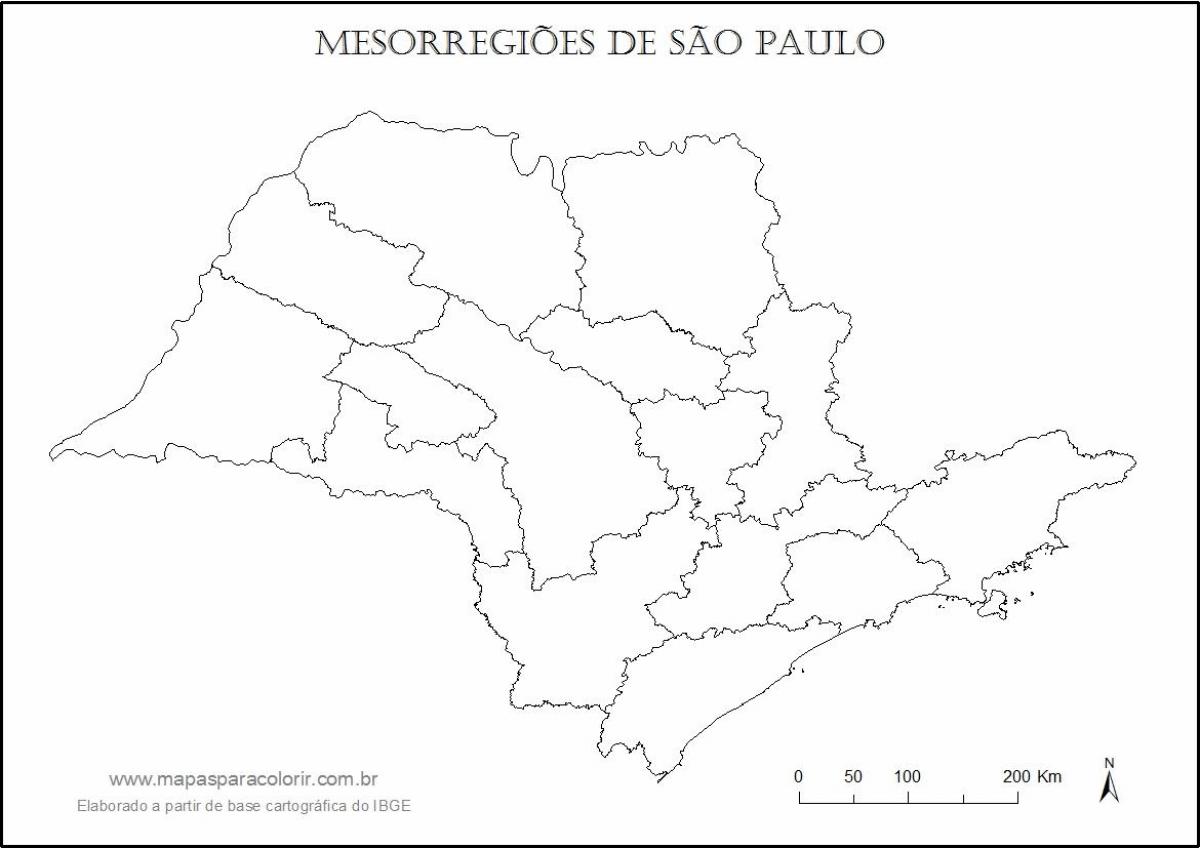 Mapa Sao Paulo Panna - regiony