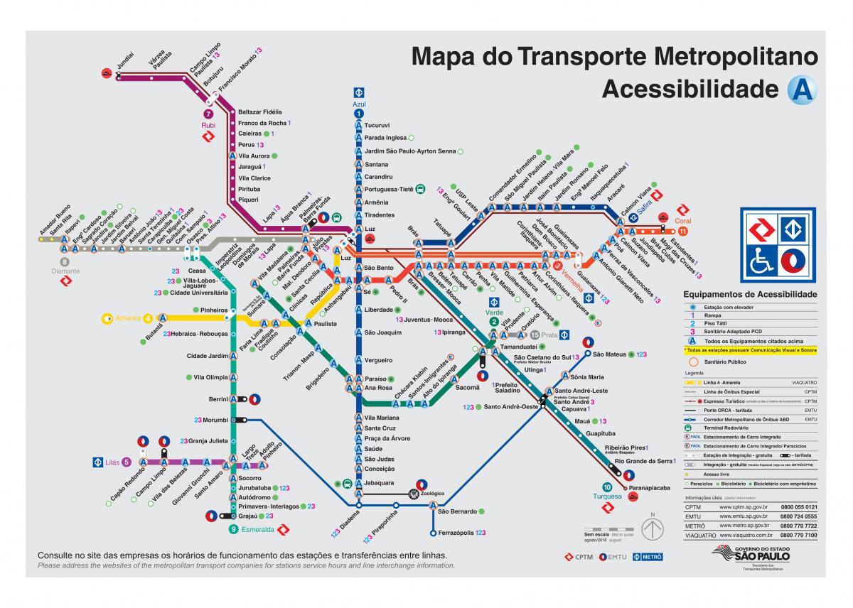 Mapa transportu Sao Paulo niepełnosprawnych