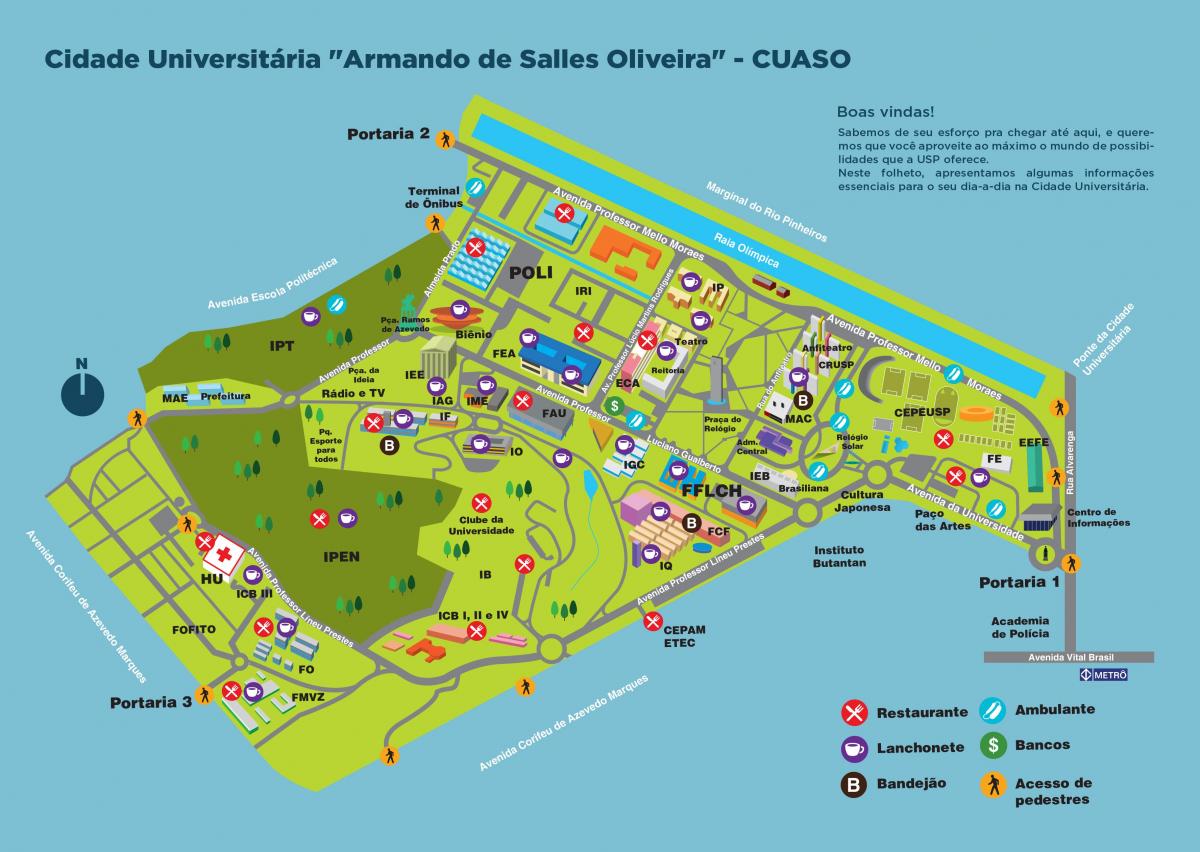 Mapa uniwersytetu Арманду di Саллеса Оливейры - CUASO