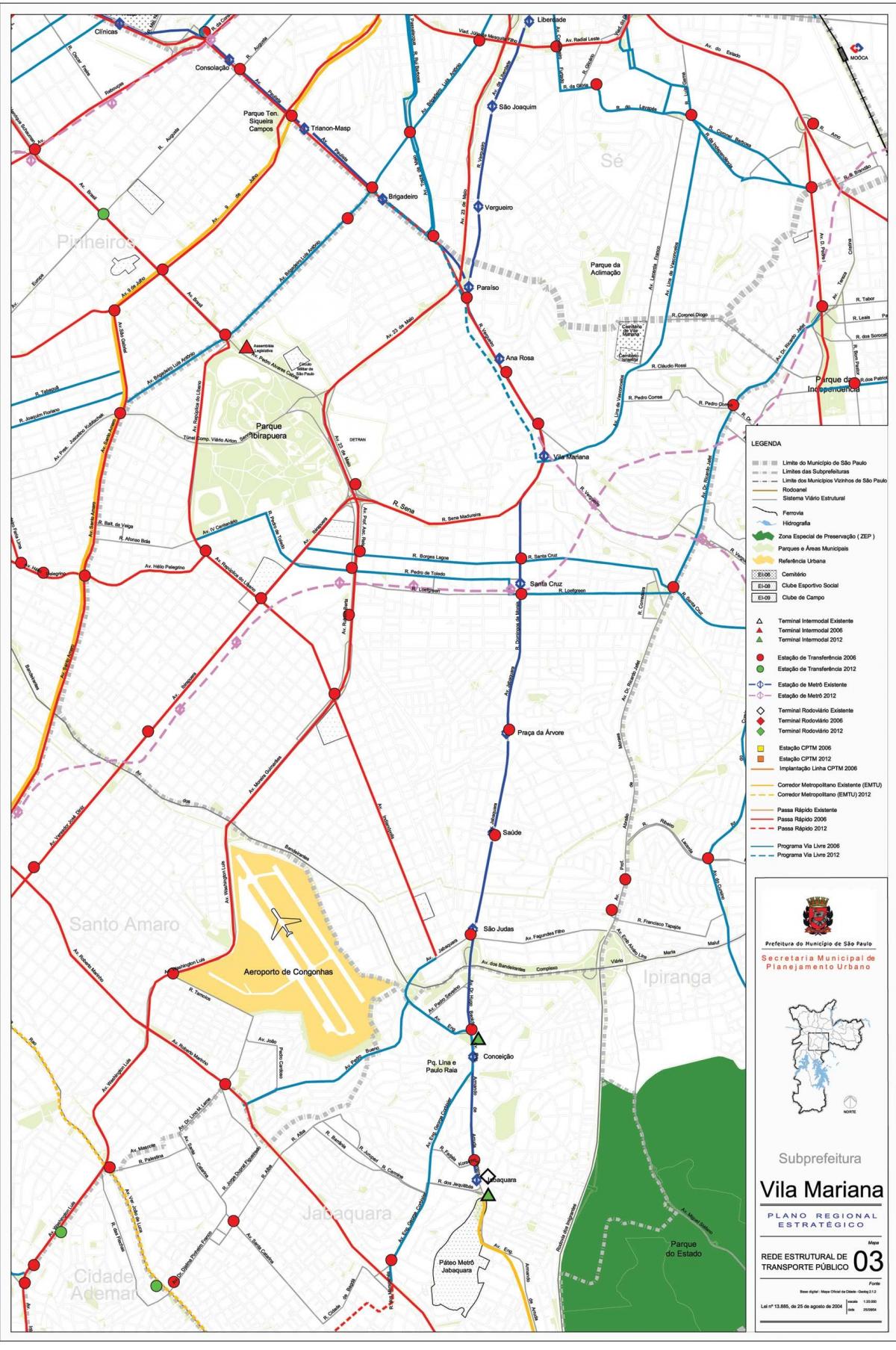 Mapa Vila Mariana Sao Paulo - transport publiczny