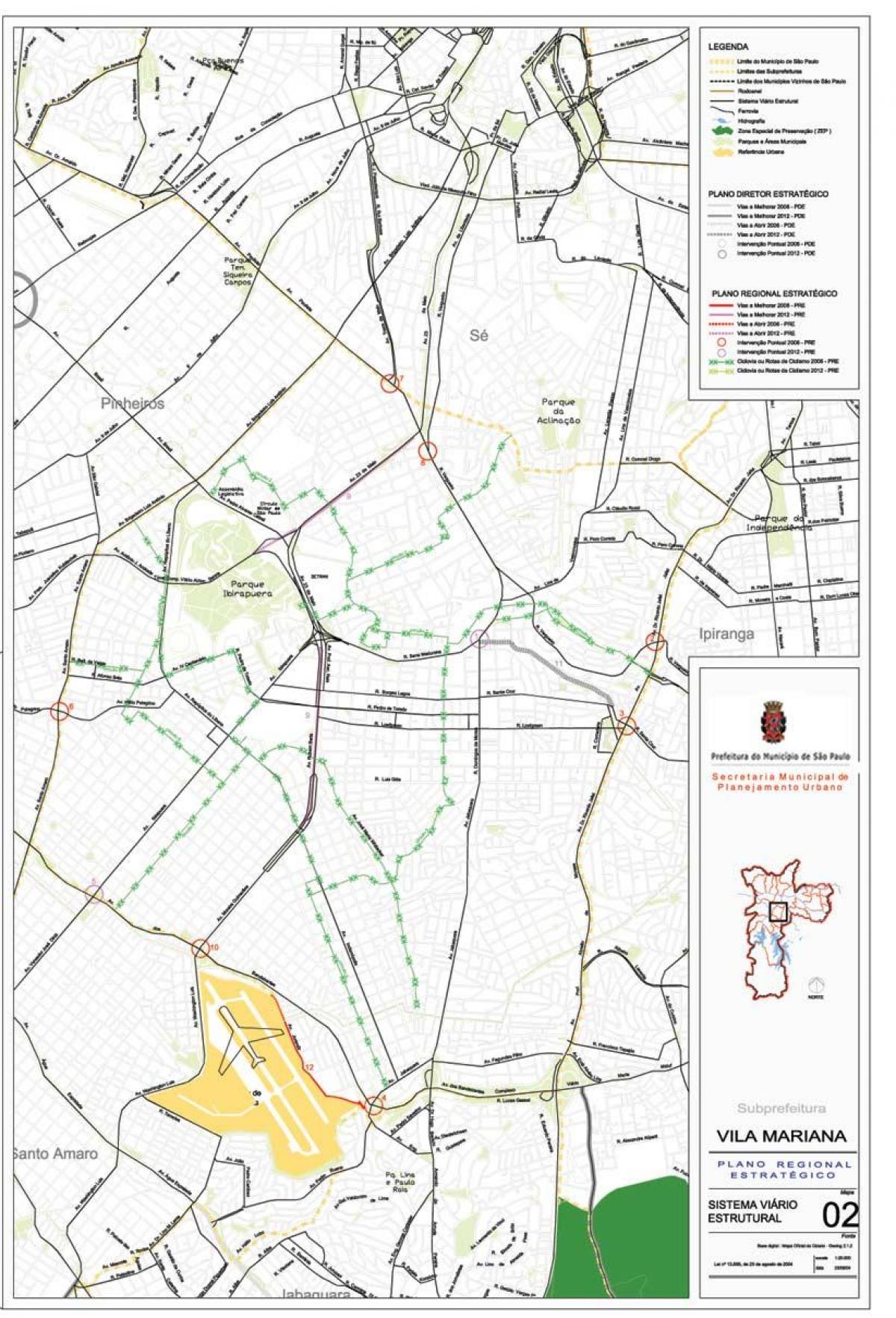 Mapa Vila Mariana Sao Paulo - dróg