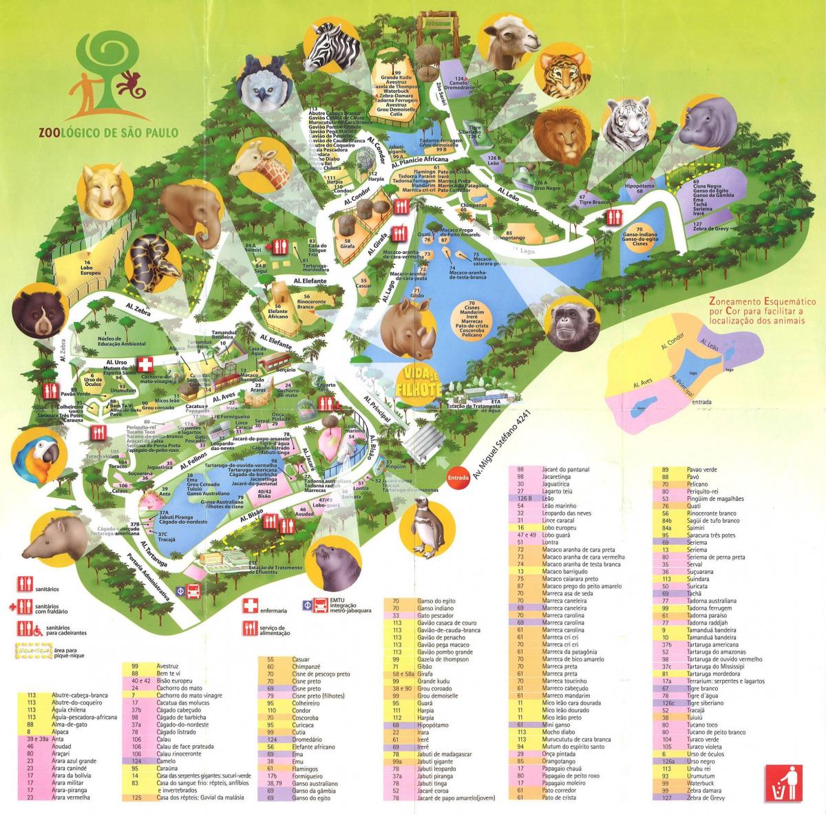Mapa zoo w San Paulo