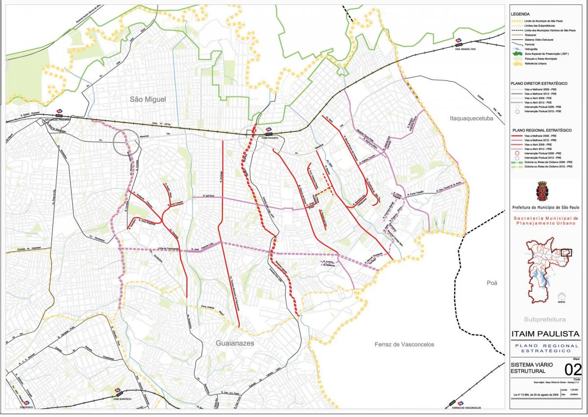 Mapa Итайн Paulista - Curuçá Vila Sao Paulo - dróg