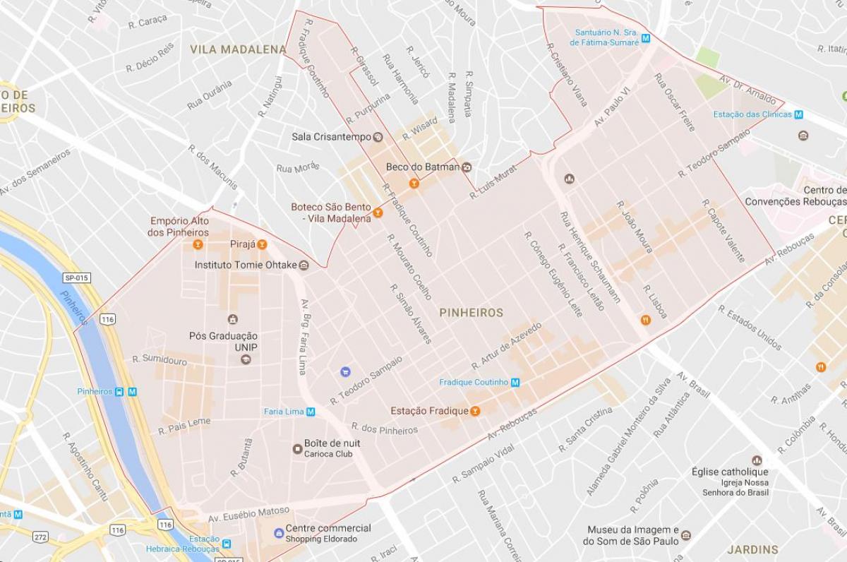 Mapa atrakcji, jak San Paulo