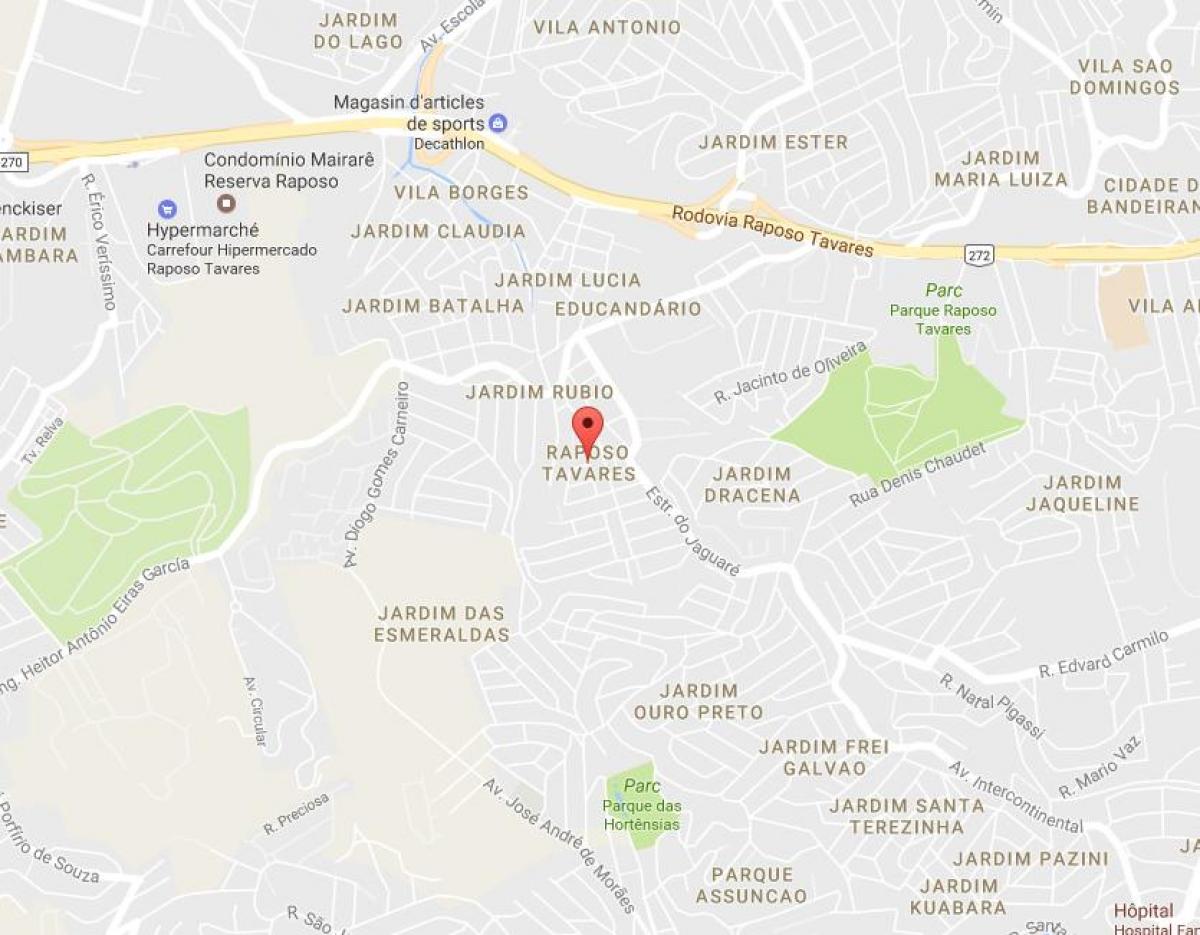 Mapa Рапозо Tavares Sao Paulo