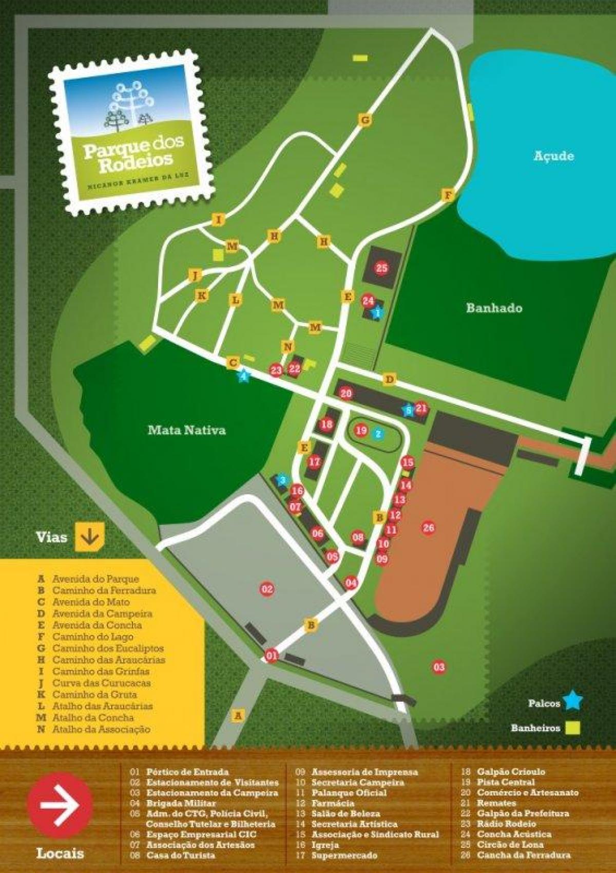 Mapa parku San Paulo Родейо