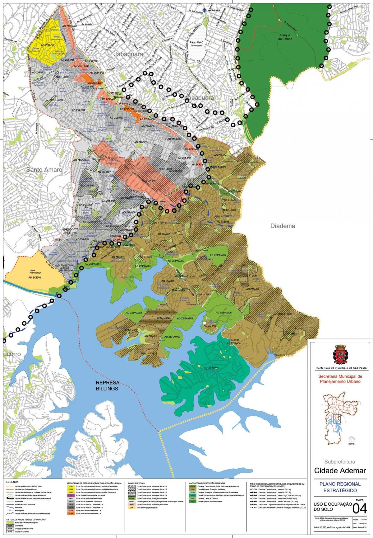 Mapa Сидаде Адемаре Sao Paulo - przechwytywanie ziemi