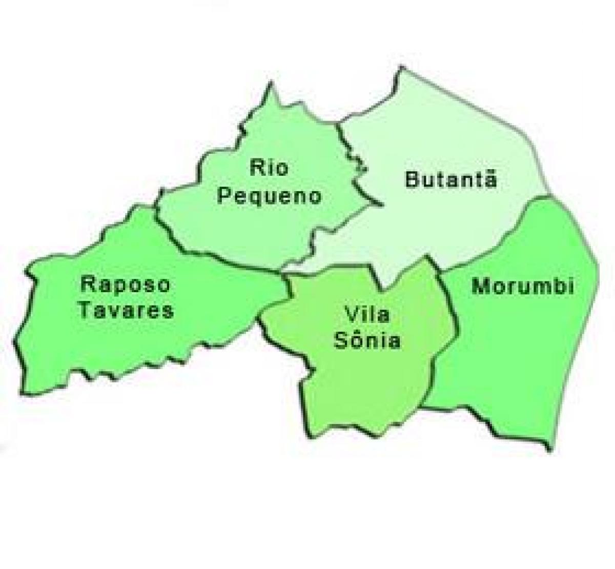 Mapa супрефектур Butantã