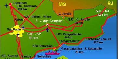 Mapa lotniska w San Jose dos campos