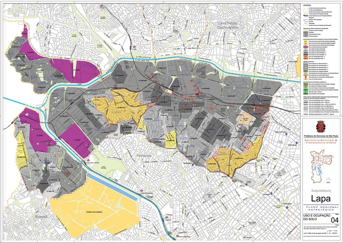 Mapa Lapa Sao Paulo - przechwytywanie ziemi