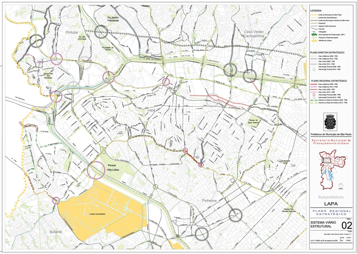 Mapa Lapa Sao Paulo - dróg