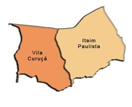 Mapa Итайн Paulista - супрефектур Vila Curuçá