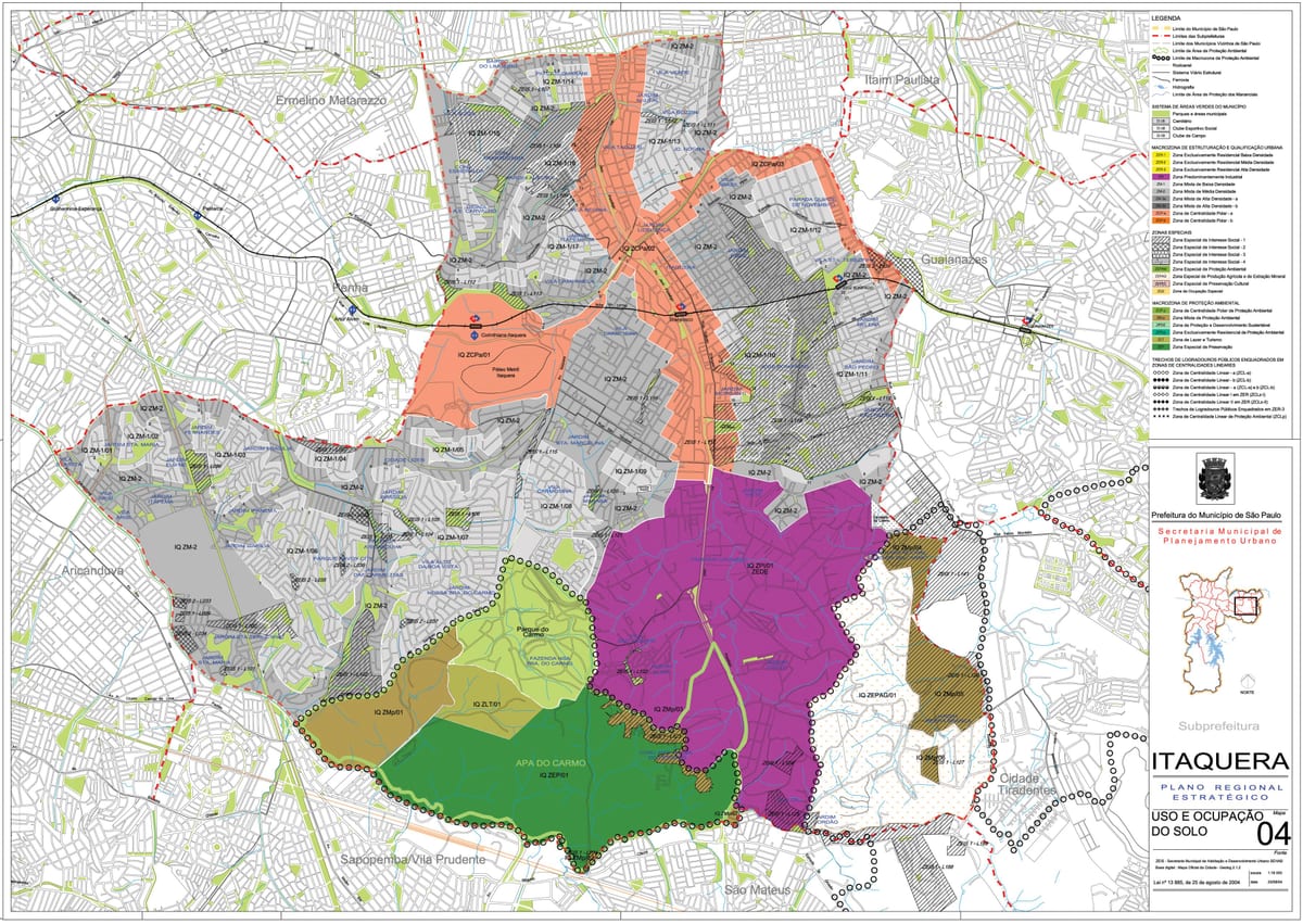 Mapa Итакере Sao Paulo - przechwytywanie ziemi