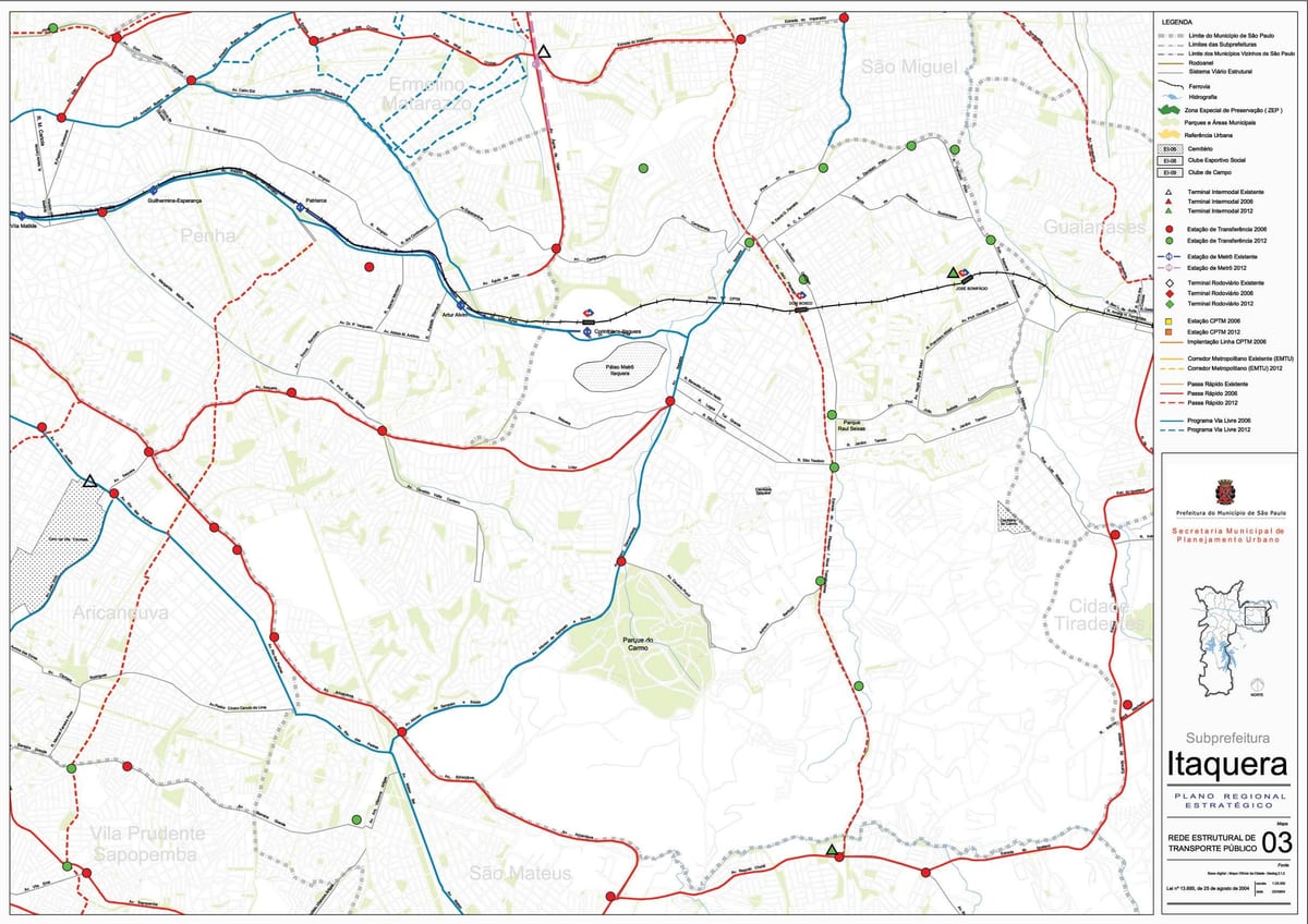 Mapa Итакера w San Paulo - transport publiczny