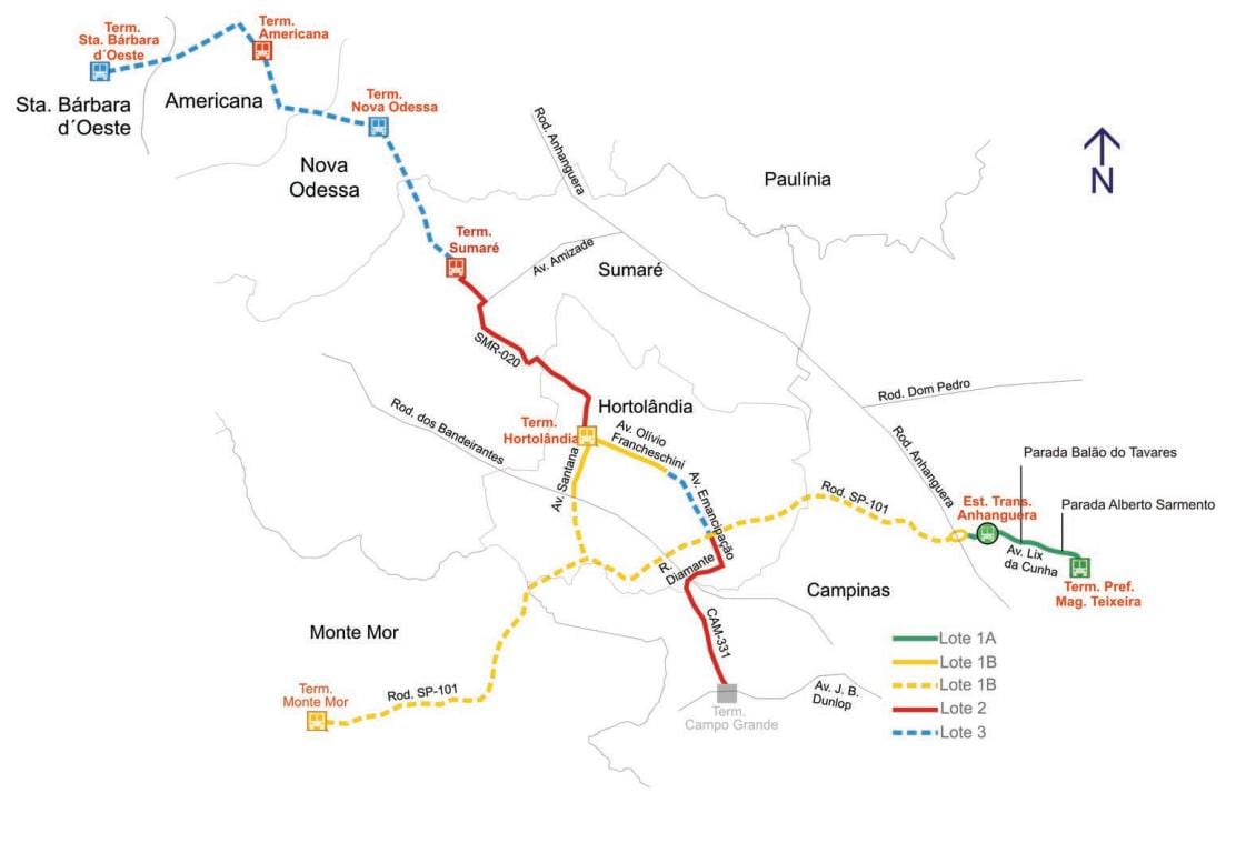 Mapa коредоре metropolitano Нороэсте