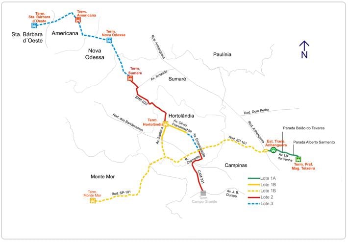 Mapa коредоре metropolitano Biléo Soares