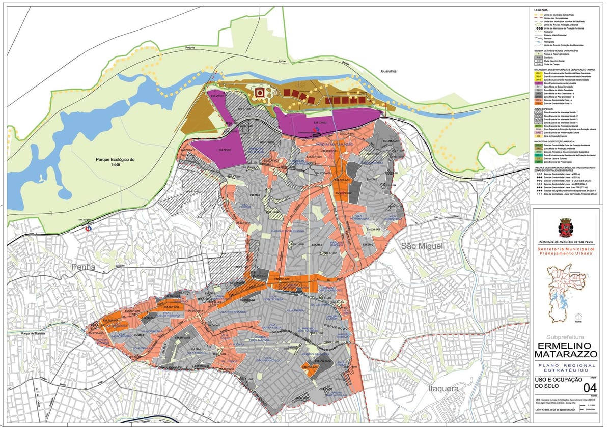 Mapa Матараццо Ermelino Sao Paulo - przechwytywanie ziemi